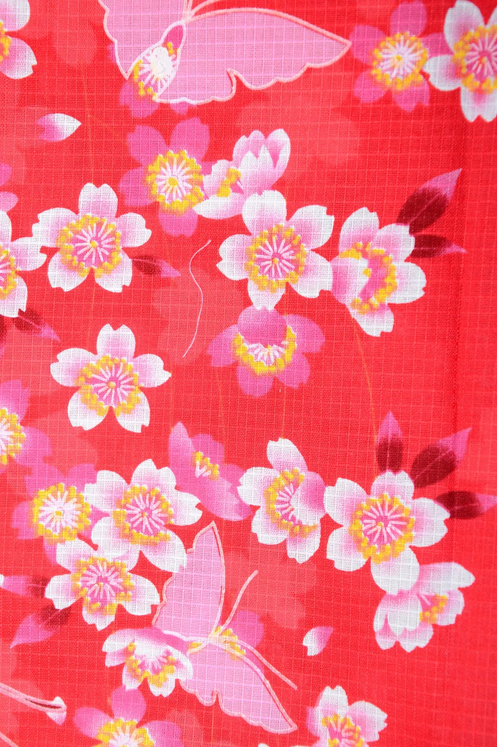 Yukata for indoor use / sakura&butterfly  :EM007-Red