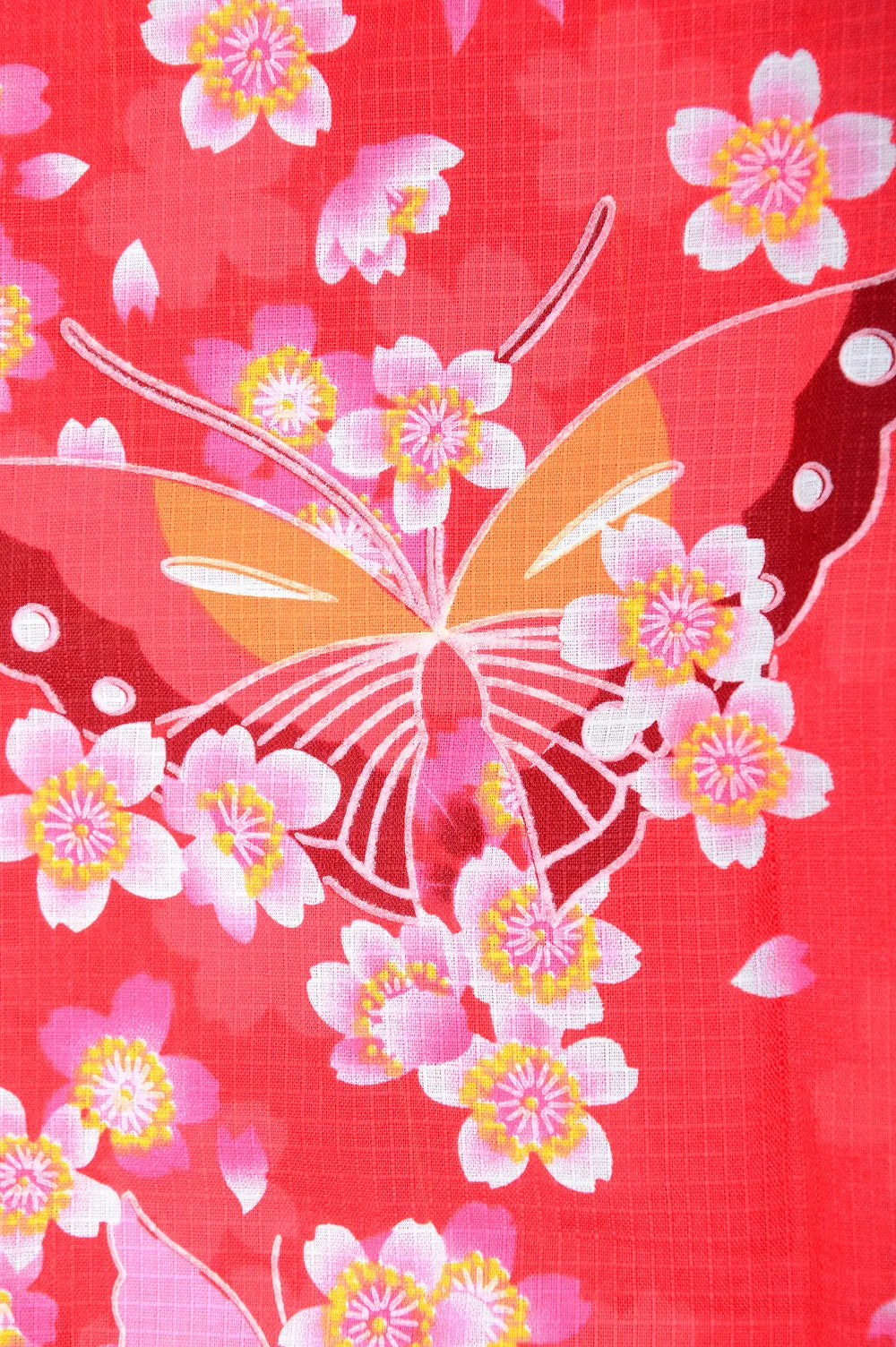Yukata for indoor use / sakura&butterfly  :EM007-Red